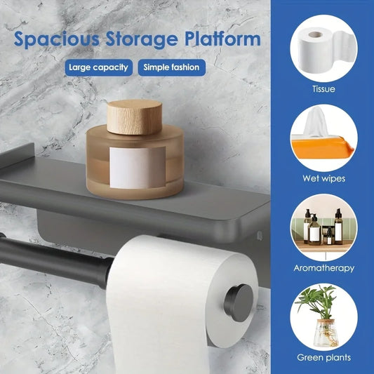 Aluminum Alloy Wall-Mounted Toilet Paper Holder
