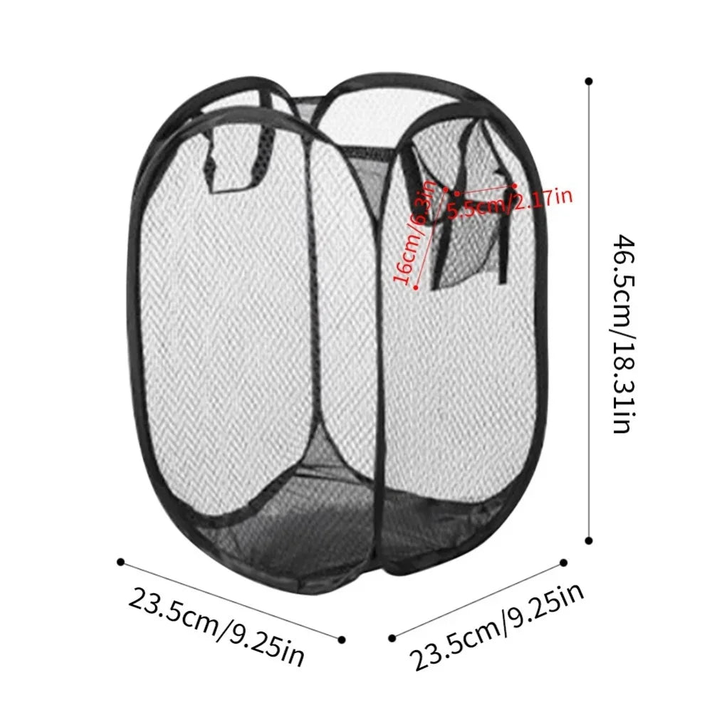 Portable Pop-Up Mesh Laundry Hamper – Lightweight & Foldable