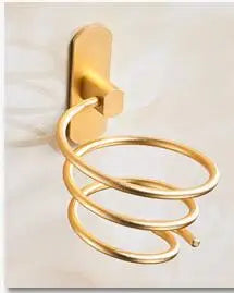 Wall-Mounted Hair Dryer Holder – Aluminum Spiral Organizer Rack