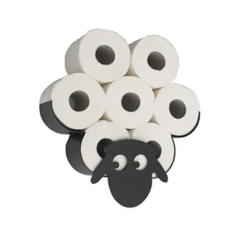 Metal Sheep-Themed Toilet Paper Holder – Stylish Bathroom Accessory