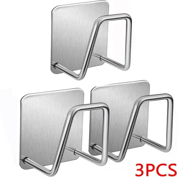 Self-Adhesive Kitchen Sponge Rack – Stainless Steel Sink Organizer