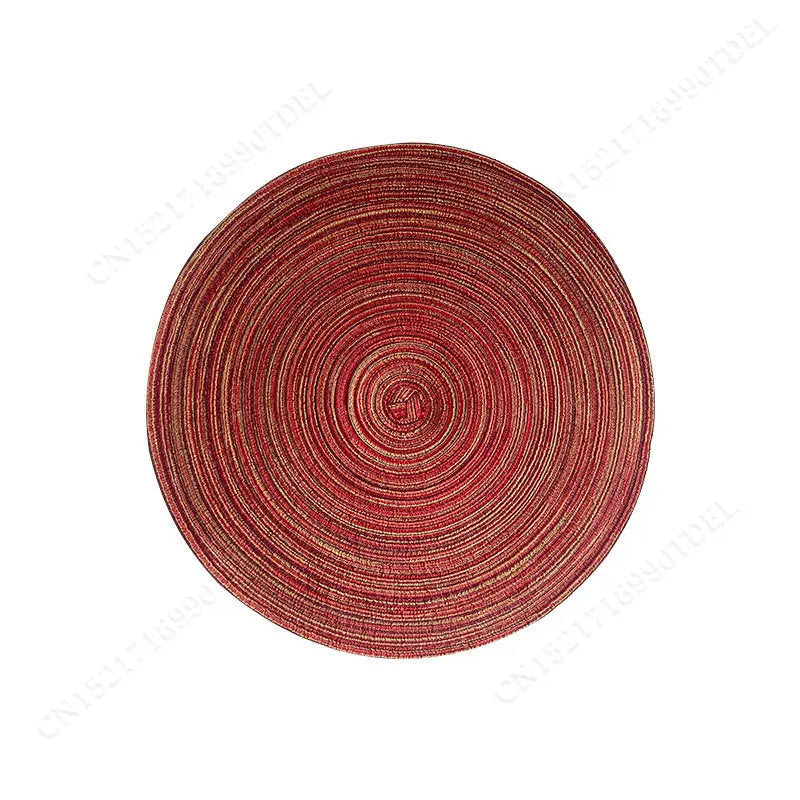 Nordic Cotton & Ramie Woven Placemat – Heat-Resistant, Non-Slip Round Coaster