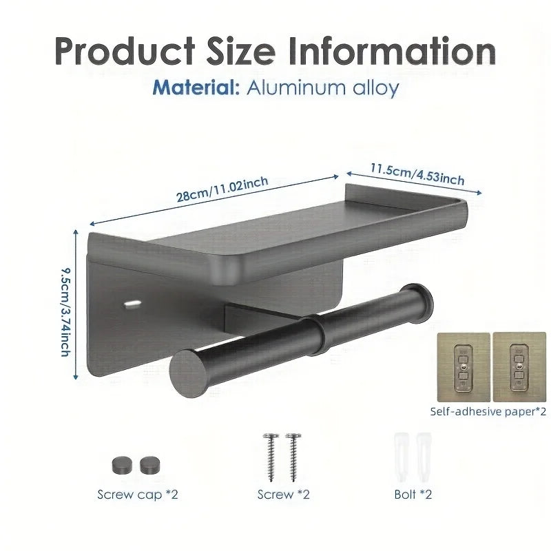 Aluminum Alloy Wall-Mounted Toilet Paper Holder