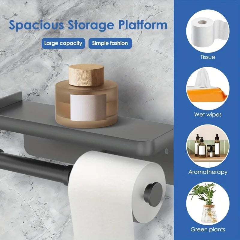 Aluminum Alloy Wall-Mounted Toilet Paper Holder