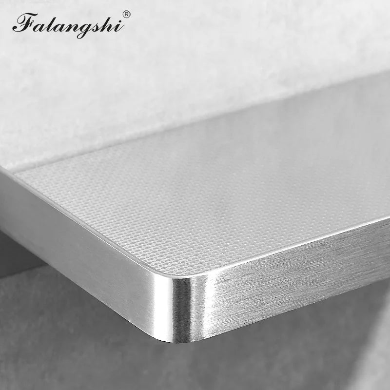 Falangshi Stainless Steel Wall-Mounted Bathroom Shelf & Phone Holder – Shower Storage Rack