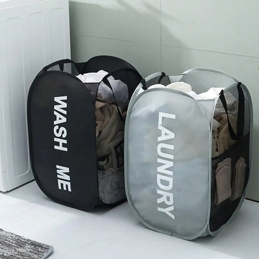 Portable Pop-Up Mesh Laundry Hamper – Lightweight & Foldable