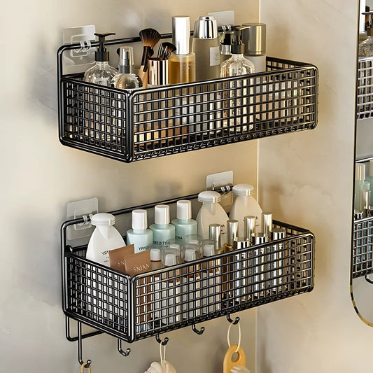 Multifunctional Bathroom Organizer – No-Drill Wall-Mounted Shelf for Bathroom & Kitchen Storage