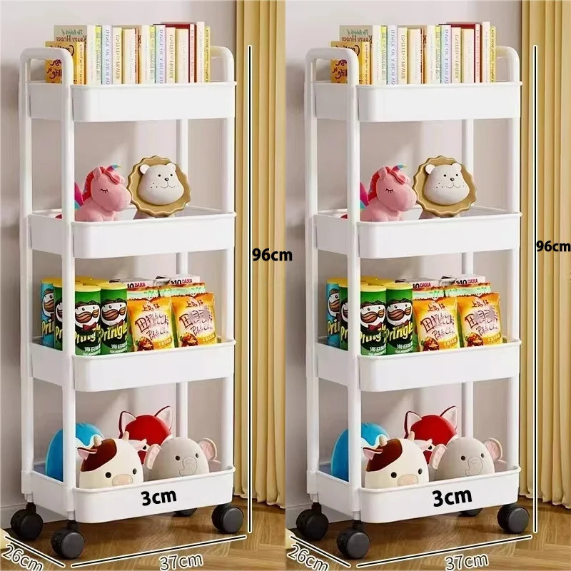 Multi-Layer Mobile Storage Cart with Wheels – Kitchen, Bathroom & Home Organizer