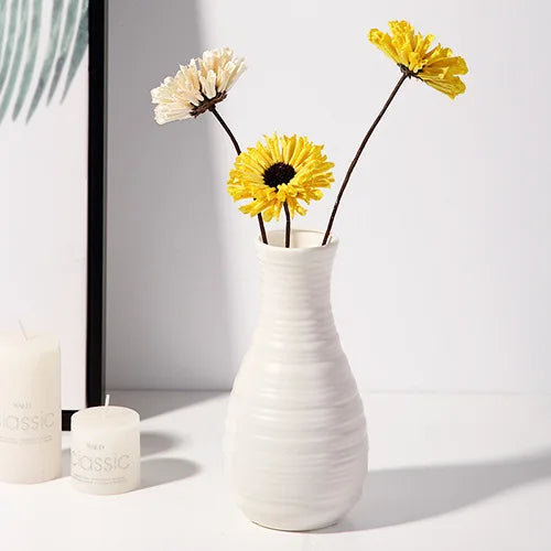 Nordic Plastic Vase – Minimalist Small Flower Pot for Modern Home Decor
