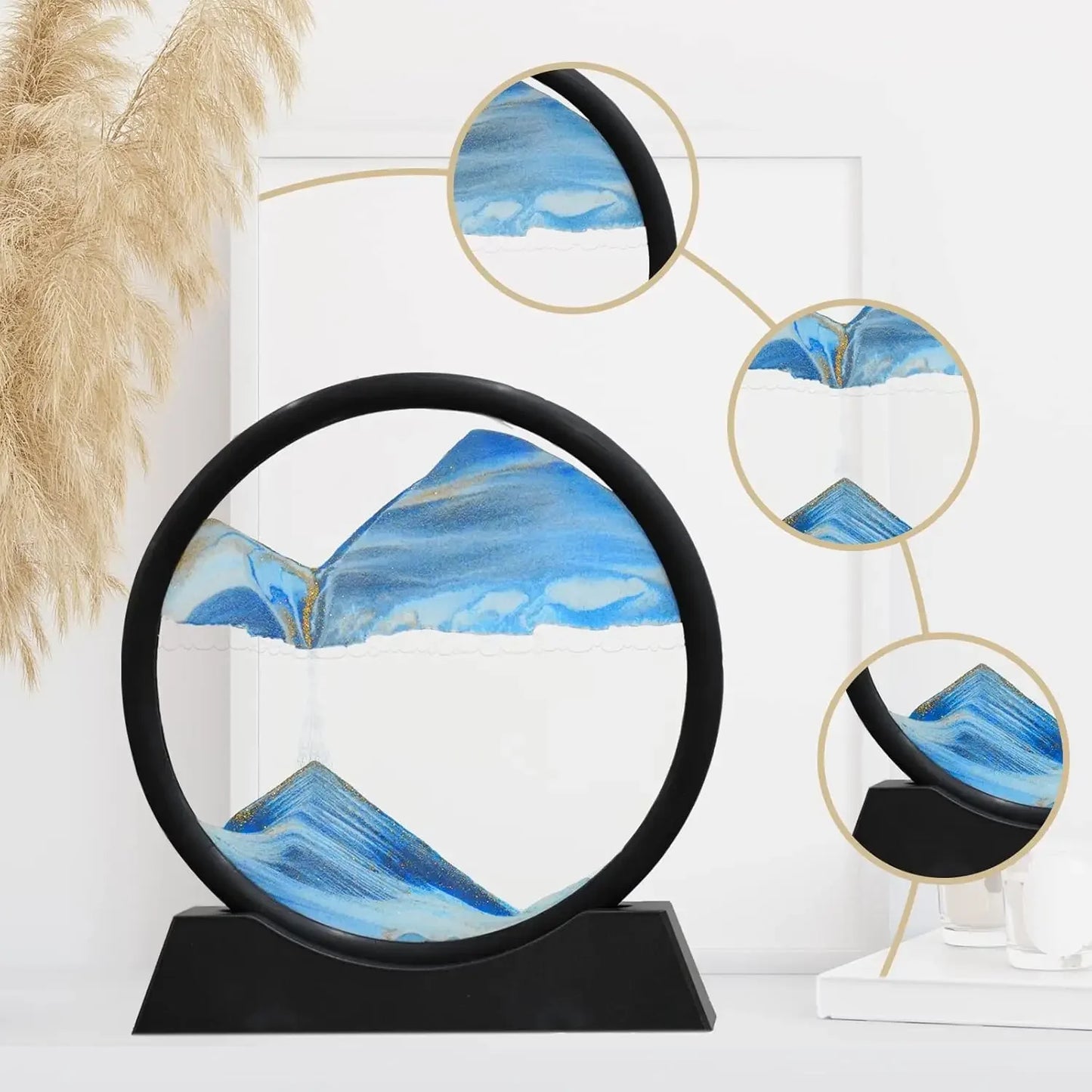 3D Moving Sand Art – Round Glass Sandscape for Home & Office Decor