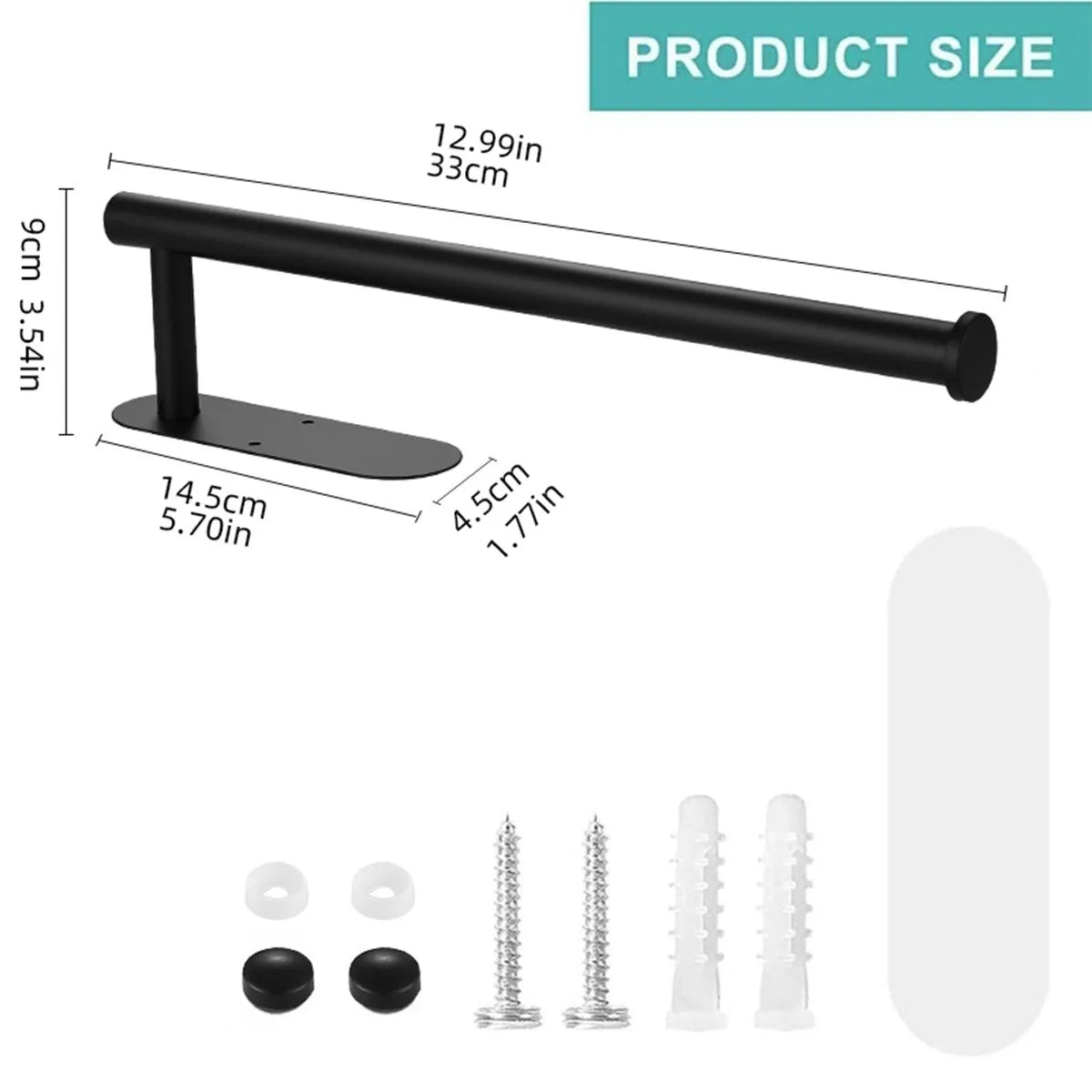 Adhesive Stainless Steel Toilet Paper Holder – Waterproof Tissue Hanger