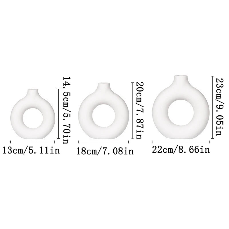 Nordic White Flower Vase – Modern Plastic Plant Pot