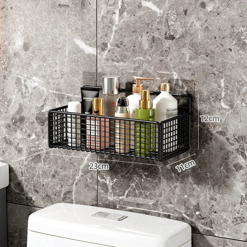 Multifunctional Bathroom Organizer – No-Drill Wall-Mounted Shelf for Bathroom & Kitchen Storage