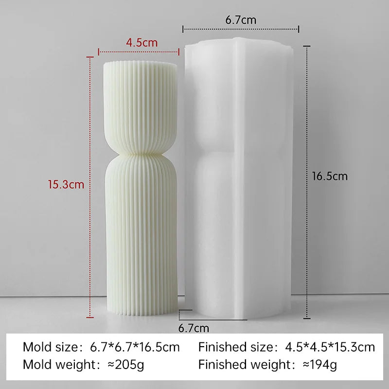 Striped Cylinder Silicone Mold – DIY Candle & Resin Craft