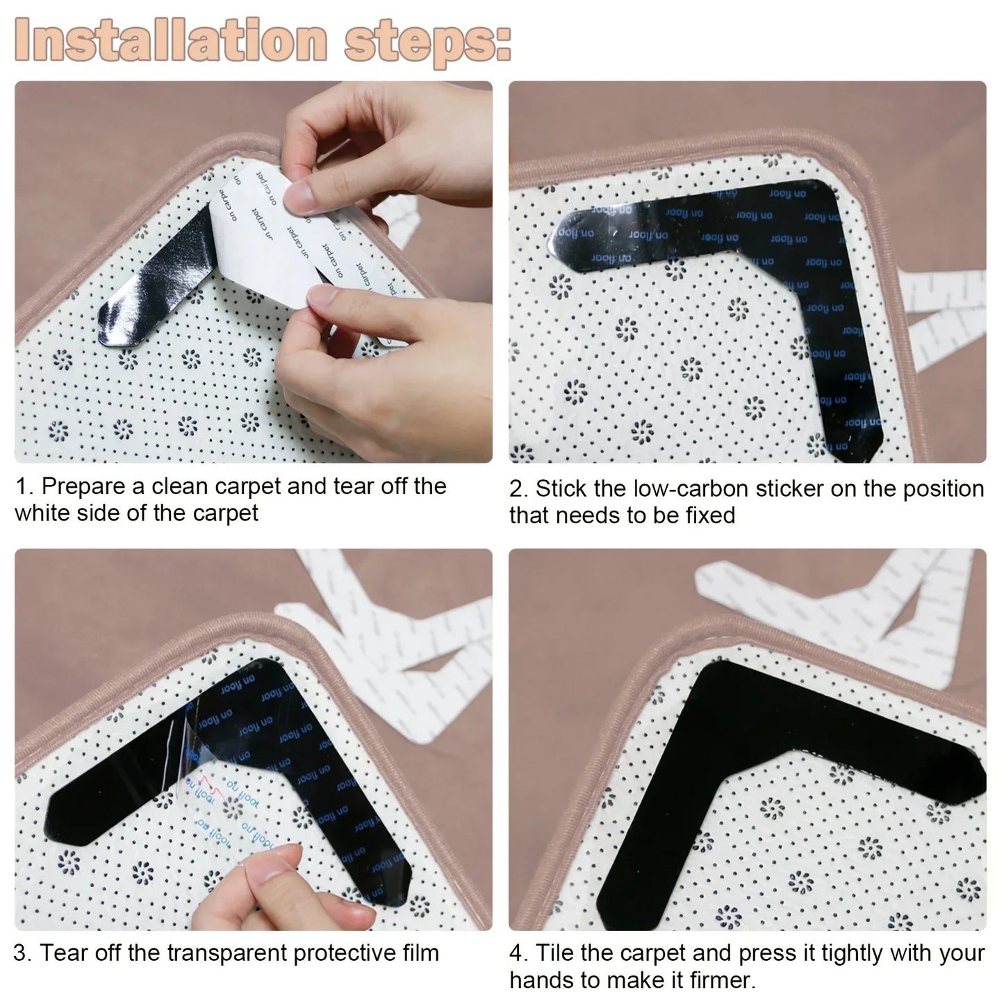 Strong Self-Adhesive Hook & Loop Dots – Anti-Slip Fastener Pads for Bed Sheets, Carpets & Mats (4/8 PCS)