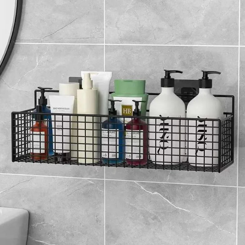 Multifunctional Bathroom Organizer – No-Drill Wall-Mounted Shelf for Bathroom & Kitchen Storage