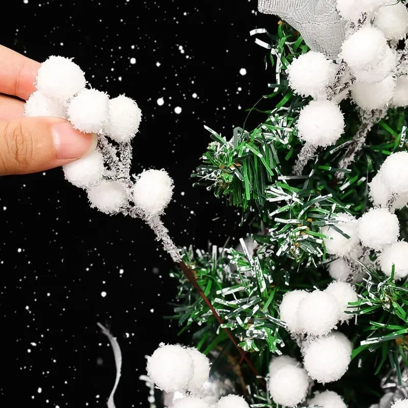 Artificial Snow-Tipped Berry Branches – Holiday & Event Decoration
