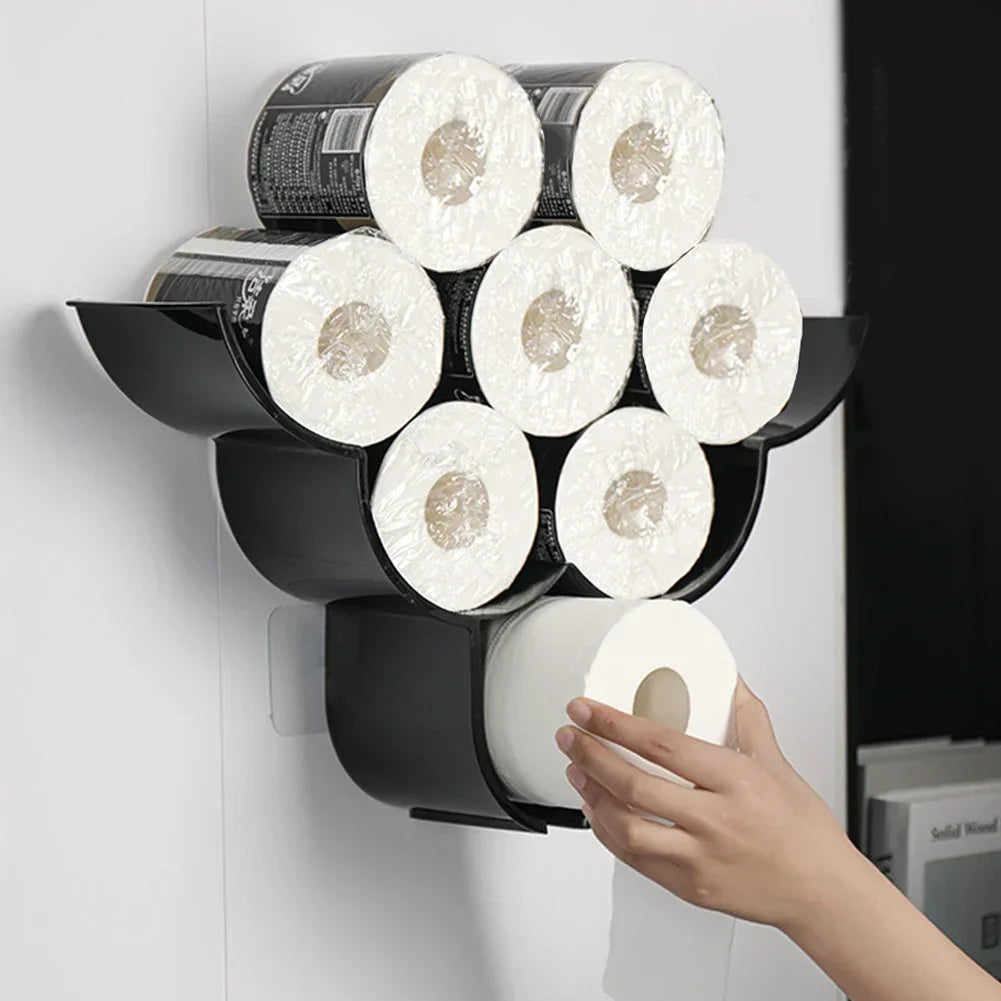 Sheep Toilet Paper Holder Rack – Cute Wall-Mounted Storage for 7 Toilet Paper Rolls