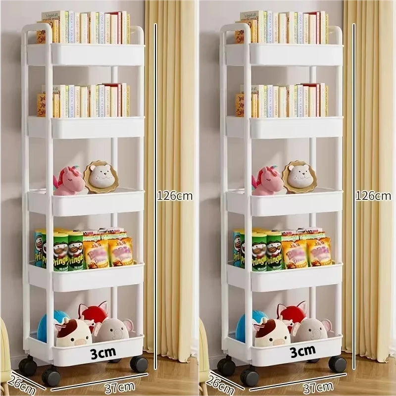 Multi-Layer Mobile Storage Cart with Wheels – Kitchen, Bathroom & Home Organizer