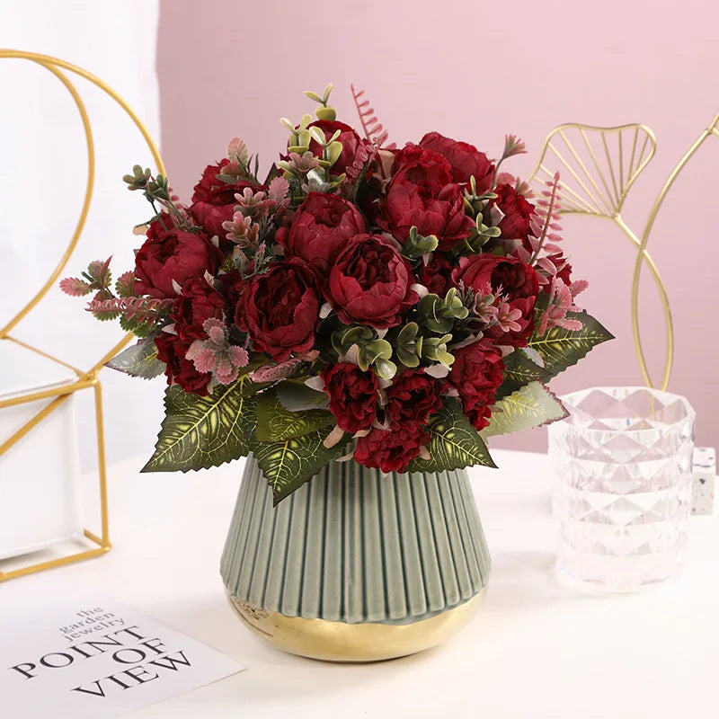 Silk Peony Bouquet – Elegant Artificial Flowers for Home & Event Décor