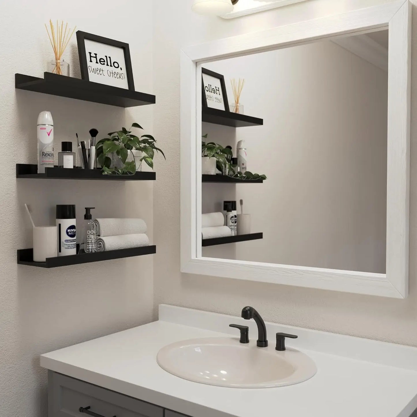 Bathroom Shelf Ledge – Display for Books, Plants & Decor