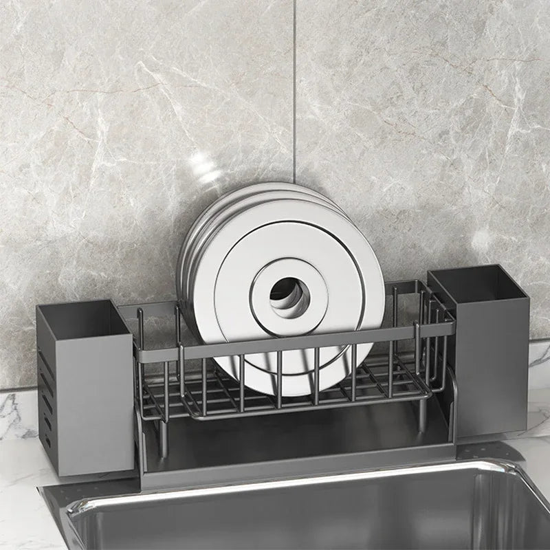 Self-Draining Kitchen Sink Organizer – ABS Rack for Sponge, Soap & Dishcloth