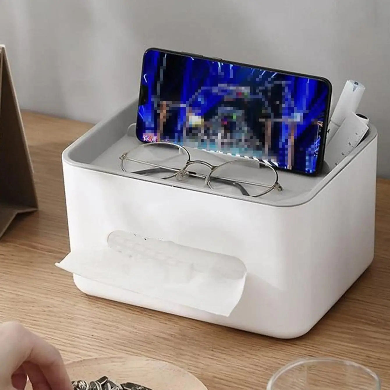 Gray Multifunctional Tissue Storage Box – Practical & Stylish