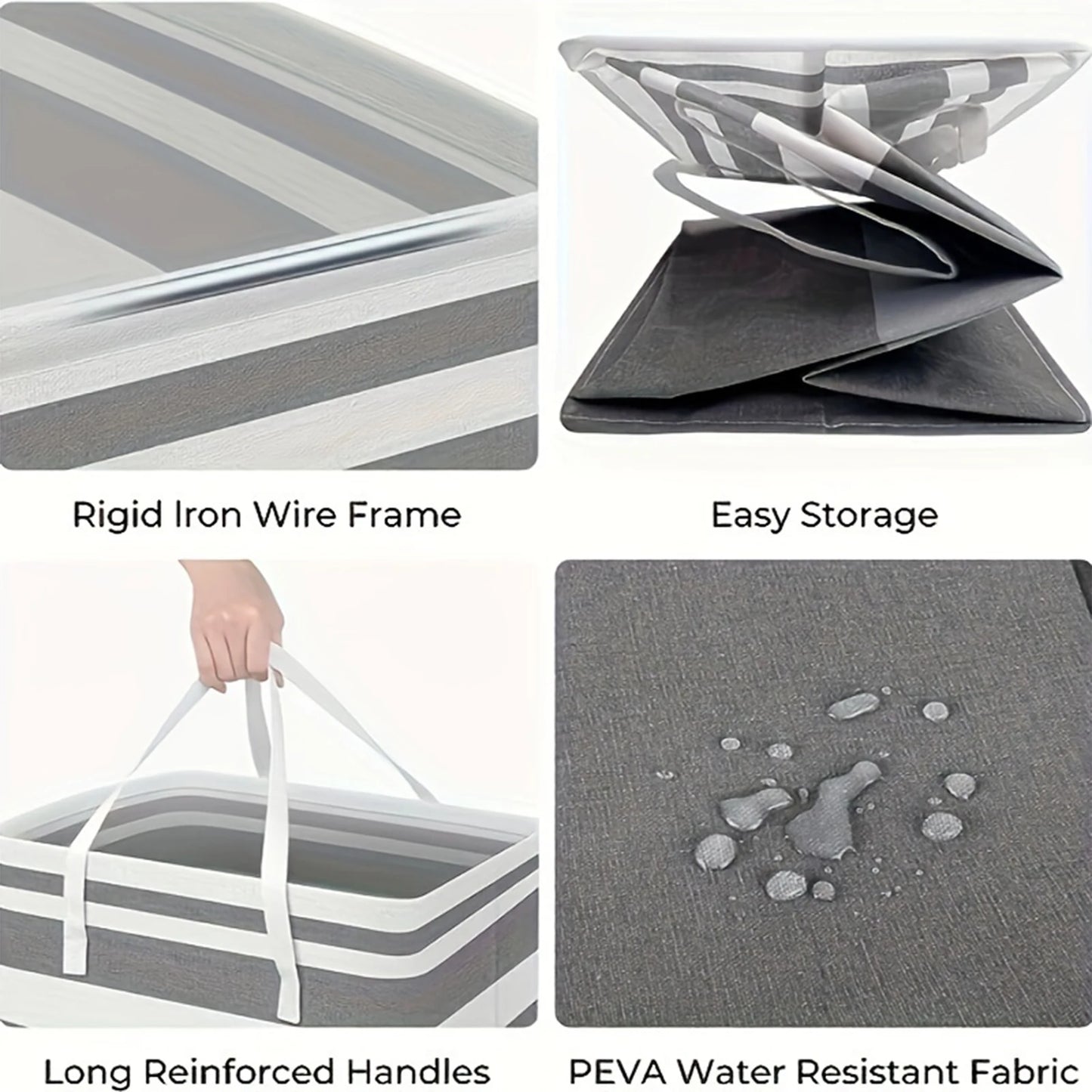 75L Large Laundry Storage Basket with Handles — Durable Dirty Clothes Hamper for Home, Dorm & Hotels (40×30×60 cm)