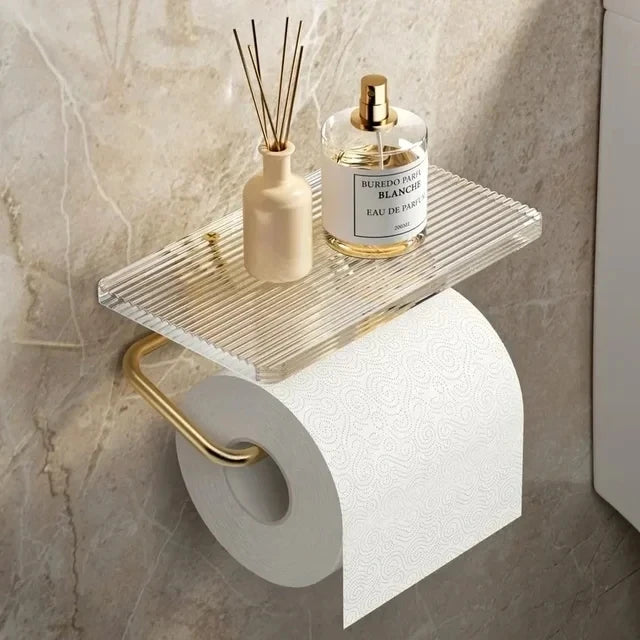 Luxury Wall-Mounted Toilet Paper Holder – Tissue Box with Phone Stand