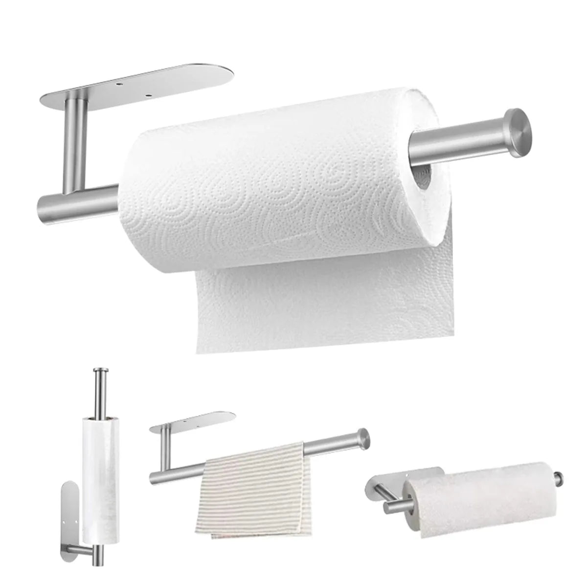 Adhesive Stainless Steel Toilet Paper Holder – Waterproof Tissue Hanger
