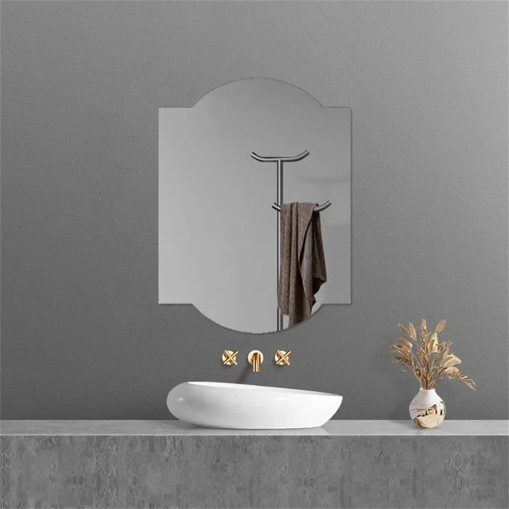 Nordic Irregular Acrylic Wall Mirror – Shatterproof Cloud-Shaped Bathroom Decor