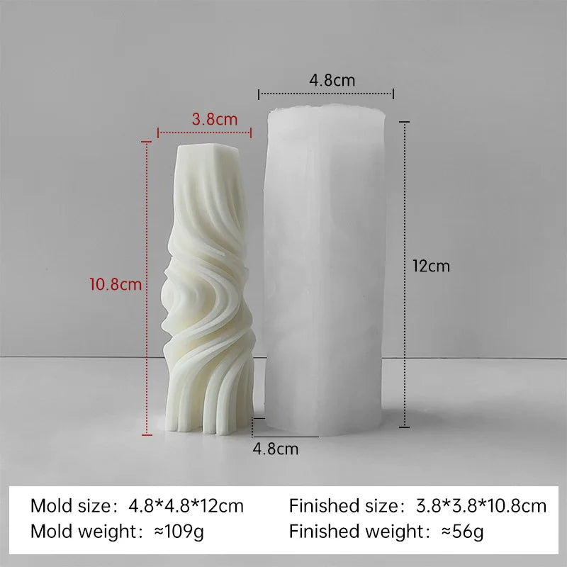 Striped Cylinder Silicone Mold – DIY Candle & Resin Craft