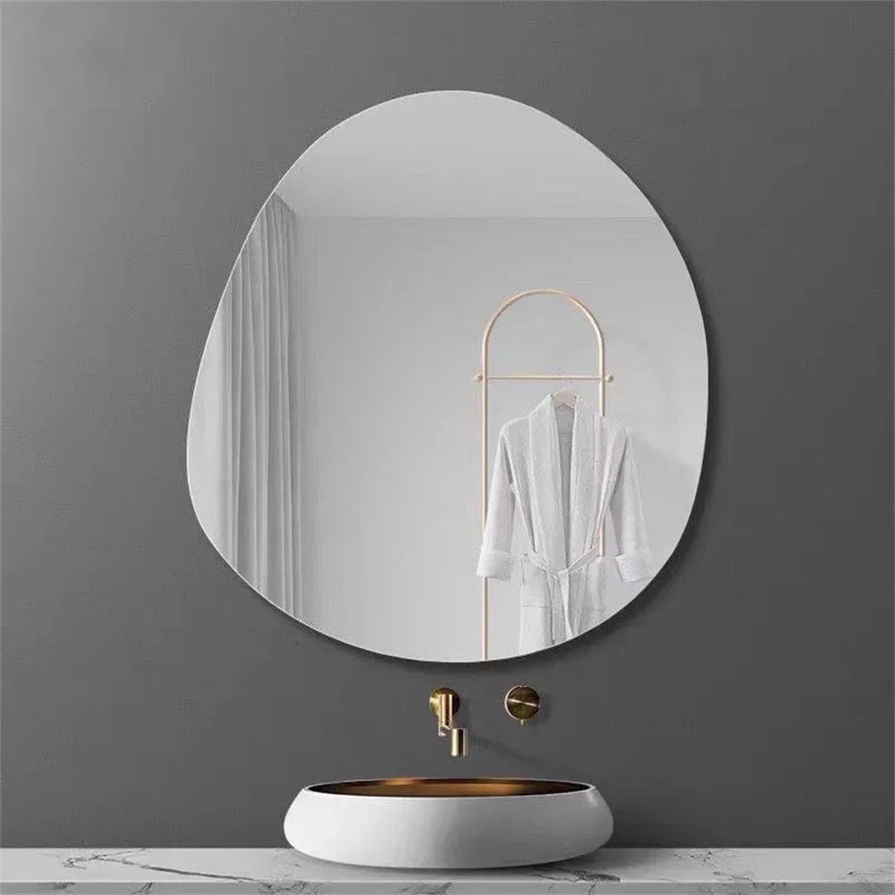 Nordic Irregular Acrylic Wall Mirror – Shatterproof Cloud-Shaped Bathroom Decor