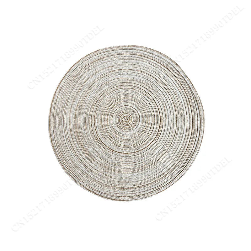Nordic Cotton & Ramie Woven Placemat – Heat-Resistant, Non-Slip Round Coaster