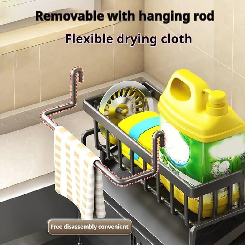 Kitchen & Bathroom Drain Rack – Sponge and Towel Organizer
