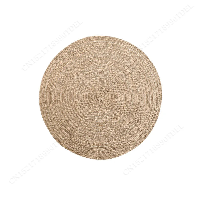 Nordic Cotton & Ramie Woven Placemat – Heat-Resistant, Non-Slip Round Coaster