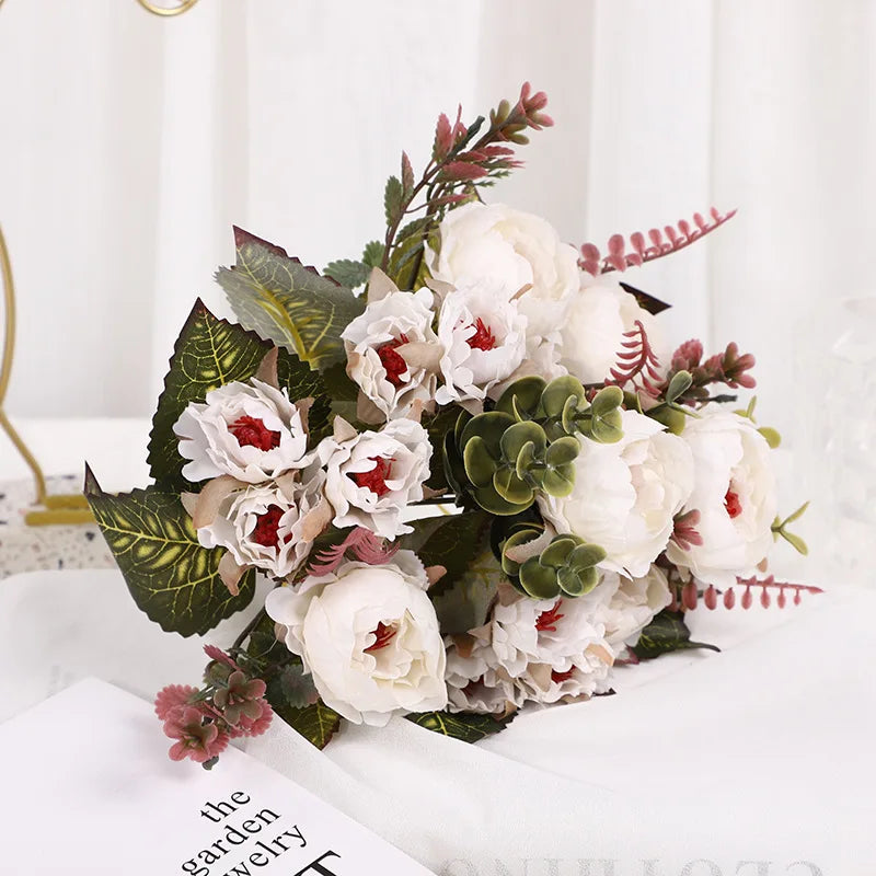 Silk Peony Bouquet – Elegant Artificial Flowers for Home & Event Décor