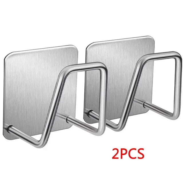 Self-Adhesive Kitchen Sponge Rack – Stainless Steel Sink Organizer