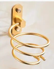 Wall-Mounted Hair Dryer Holder – Aluminum Spiral Organizer Rack