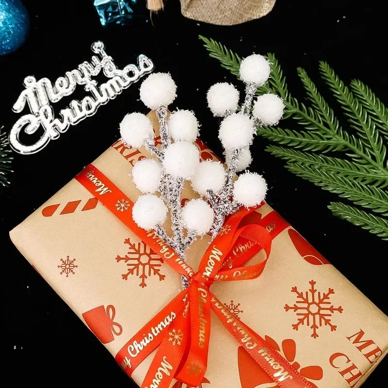 Artificial Snow-Tipped Berry Branches – Holiday & Event Decoration