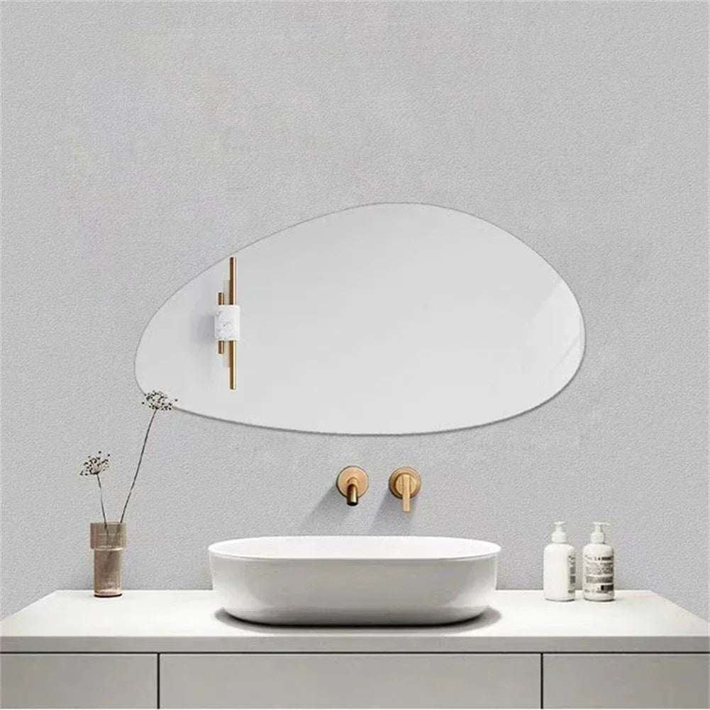 Nordic Irregular Acrylic Wall Mirror – Shatterproof Cloud-Shaped Bathroom Decor
