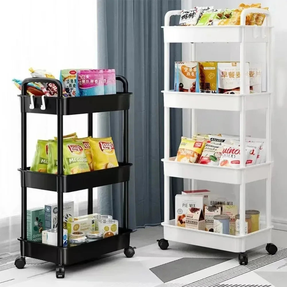 Multi-Layer Mobile Storage Cart with Wheels – Kitchen, Bathroom & Home Organizer