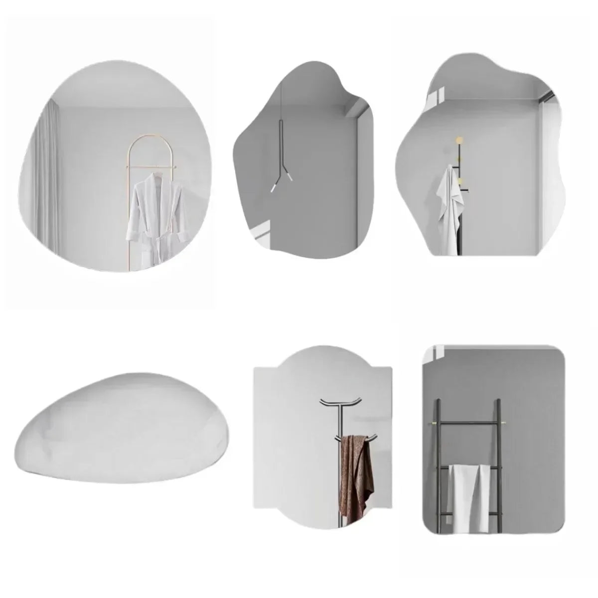 Nordic Irregular Acrylic Wall Mirror – Shatterproof Cloud-Shaped Bathroom Decor