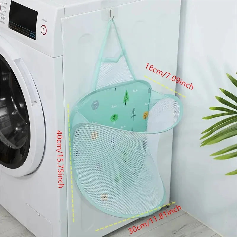 Portable Pop-Up Mesh Laundry Hamper – Lightweight & Foldable