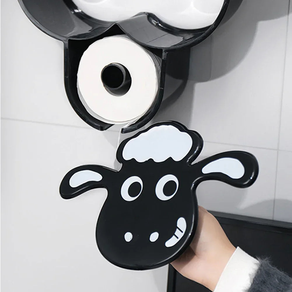 Sheep Toilet Paper Holder Rack – Cute Wall-Mounted Storage for 7 Toilet Paper Rolls