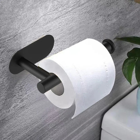 Adhesive Stainless Steel Toilet Paper Holder – Waterproof Tissue Hanger