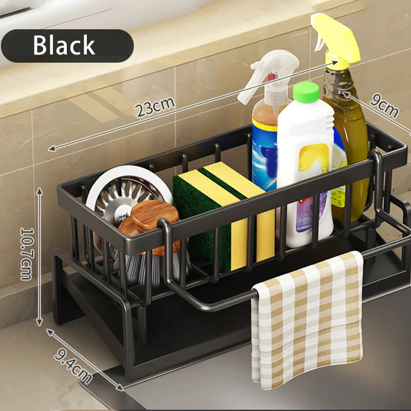Kitchen & Bathroom Drain Rack – Sponge and Towel Organizer