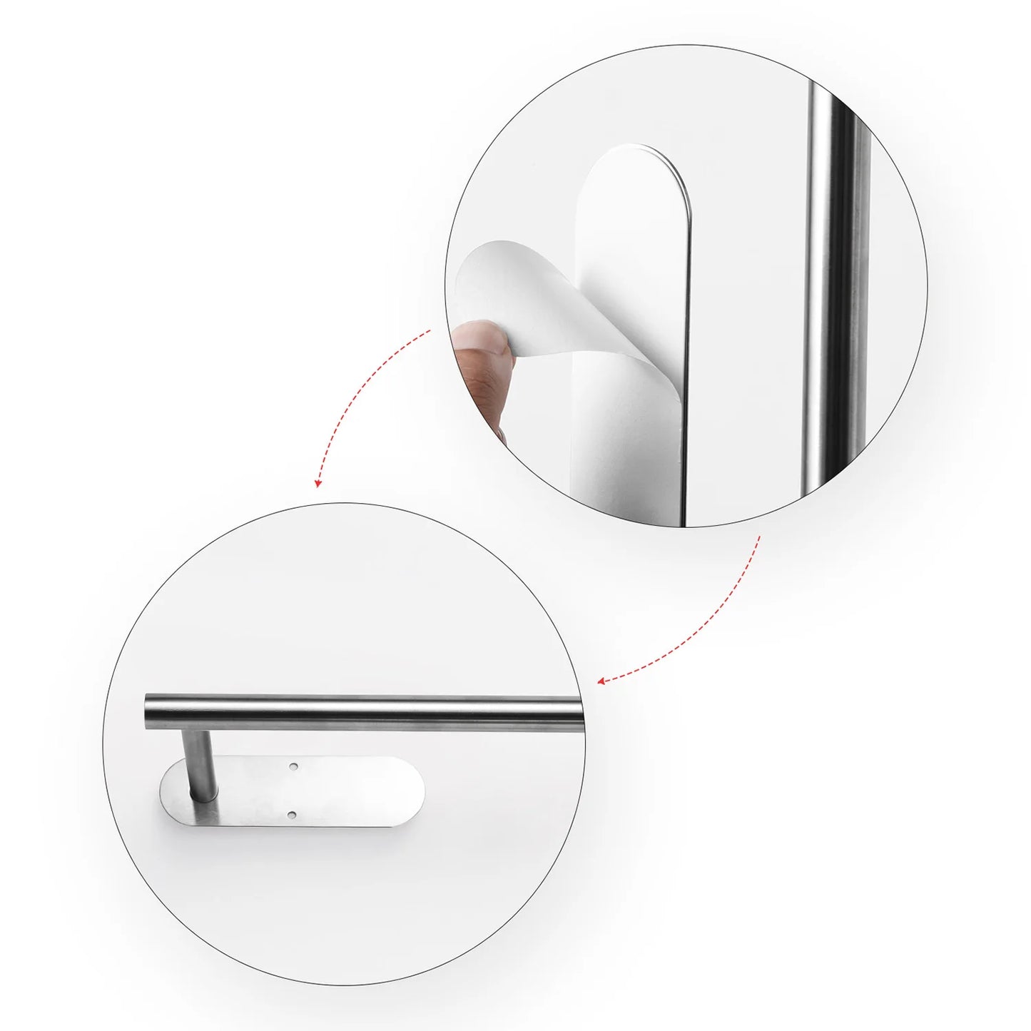 Adhesive Stainless Steel Toilet Paper Holder – Waterproof Tissue Hanger