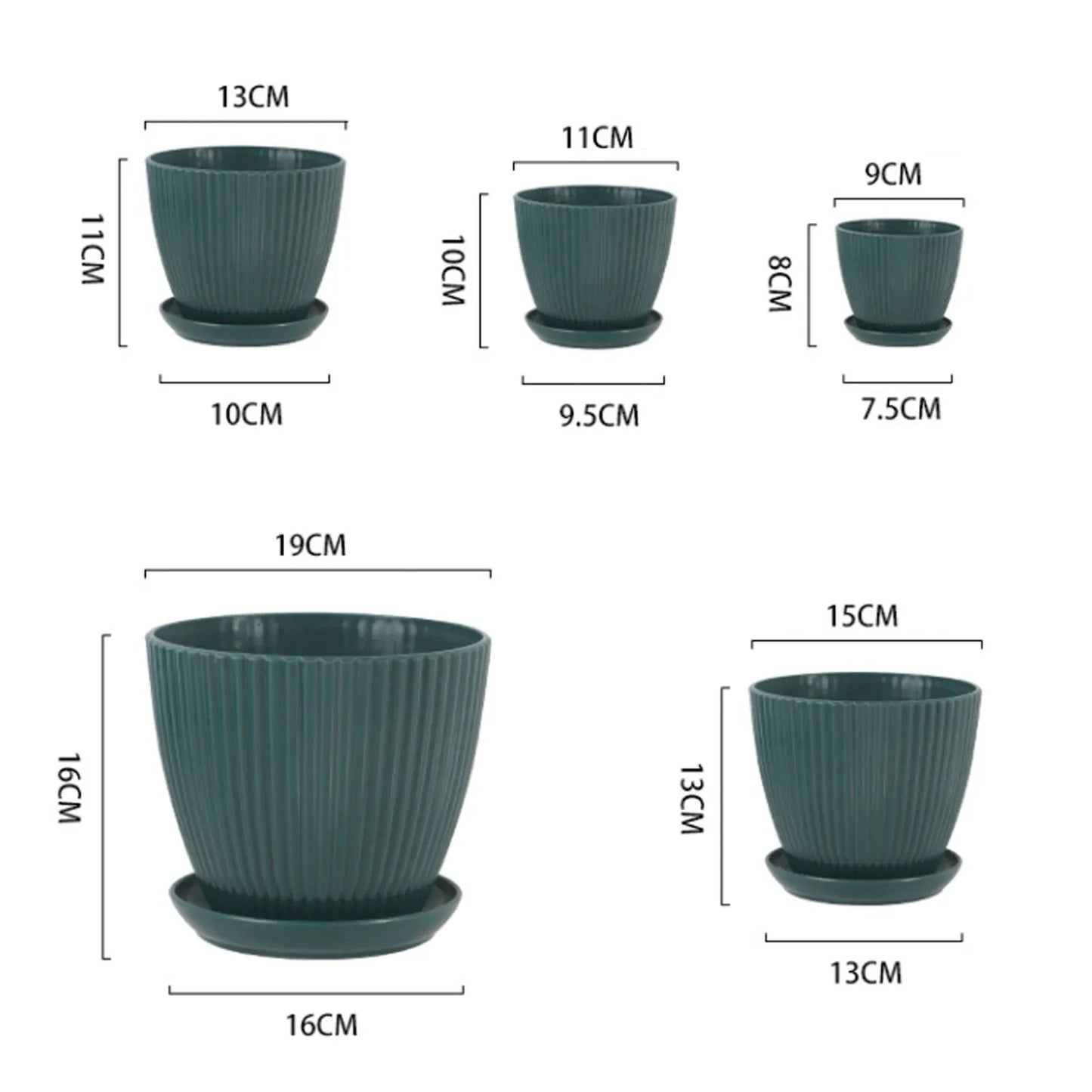 Round Flower Pot with Tray – Succulent Planter for Home & Office