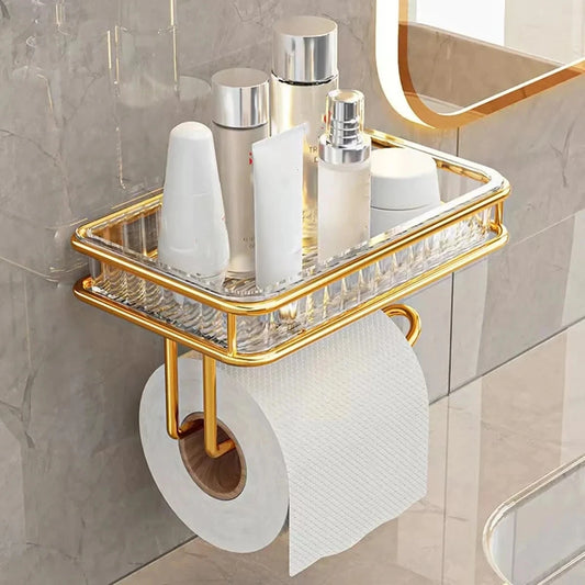 Luxury Wall-Mounted Toilet Paper Holder – Tissue Box with Phone Stand